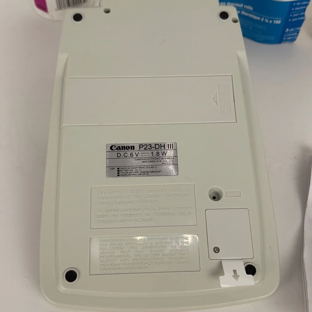 Canon P23-DHIII Printing Calculator/adding Machine and Refill paper